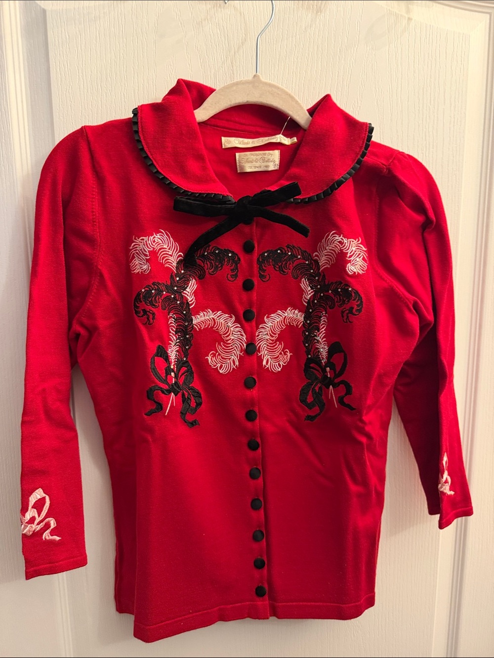 Wheels and Dollbaby Dita Von Teese Red Cardigan- NEW W TAGS & BOX